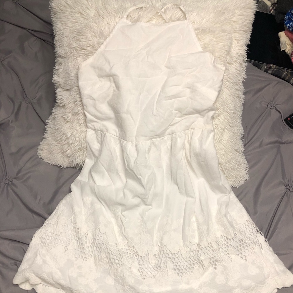 forever 21 little white halter top dress